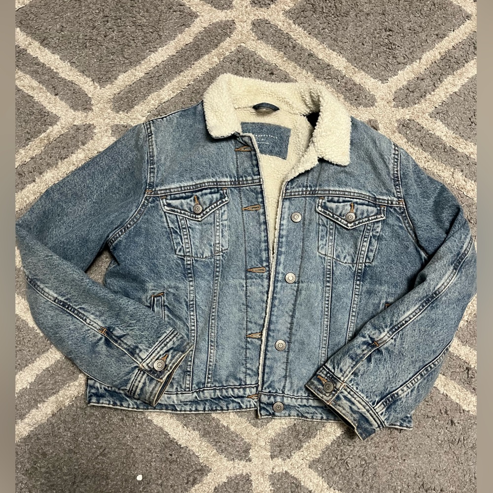 Sherpa lined denim jacket